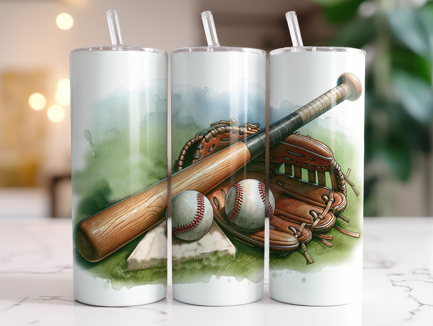 Custom Baseball Tumbler: Sublimated Stainless Steal Drinkware