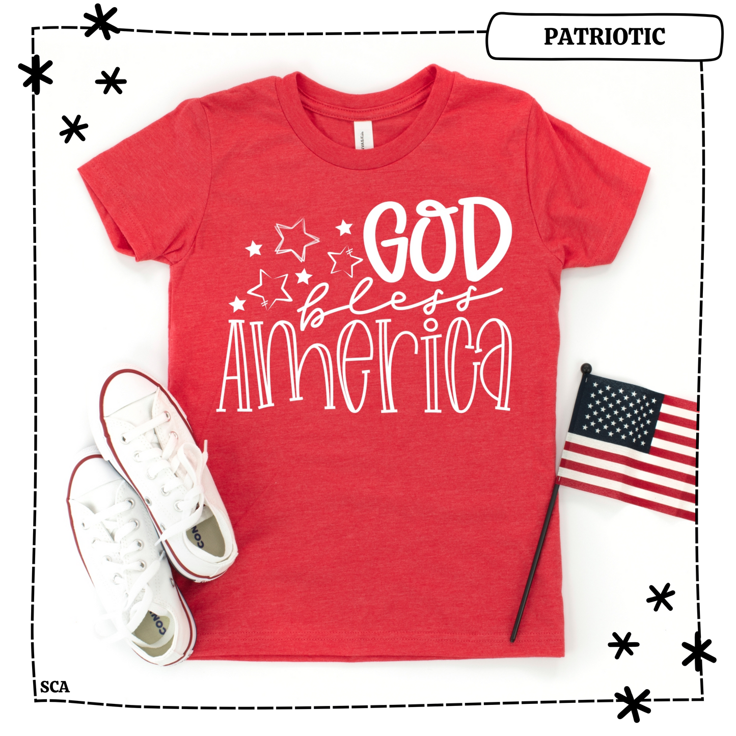 God Bless America Stars White