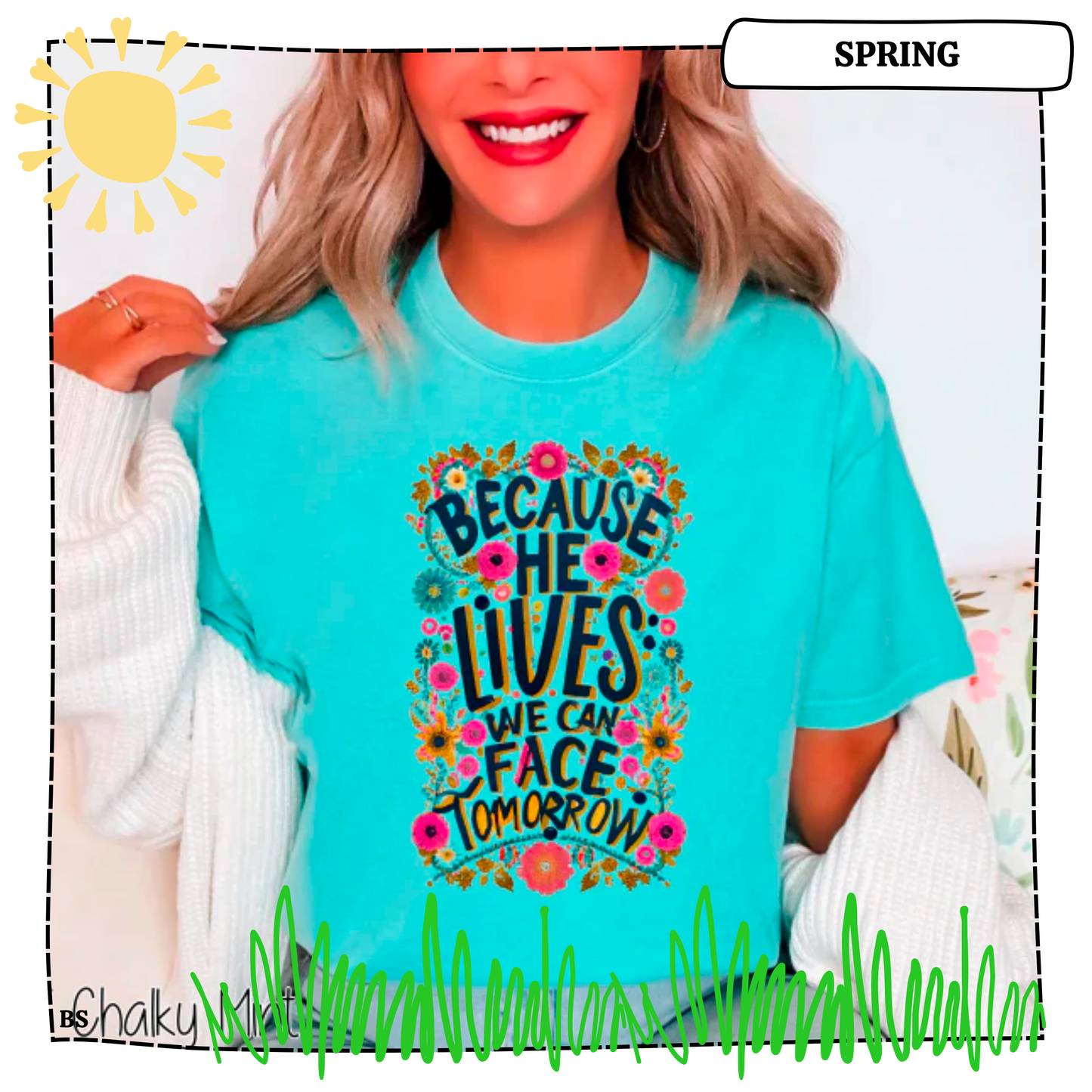 Because He Lives Brush Letters