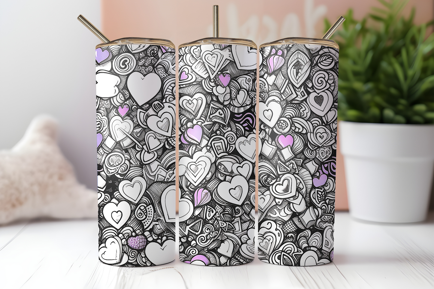 Black & White Hearts