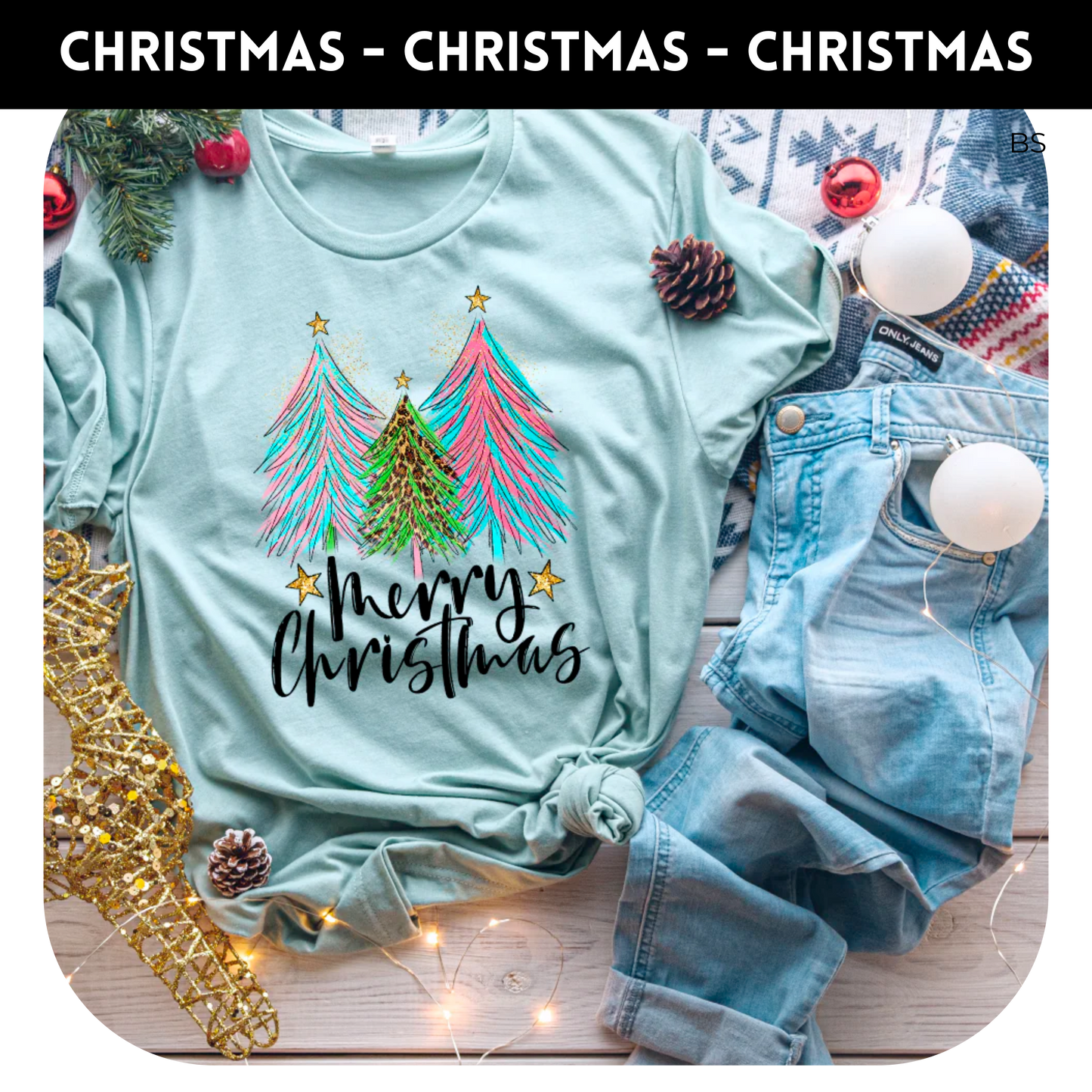 Leopard and Pink Christmas Trees