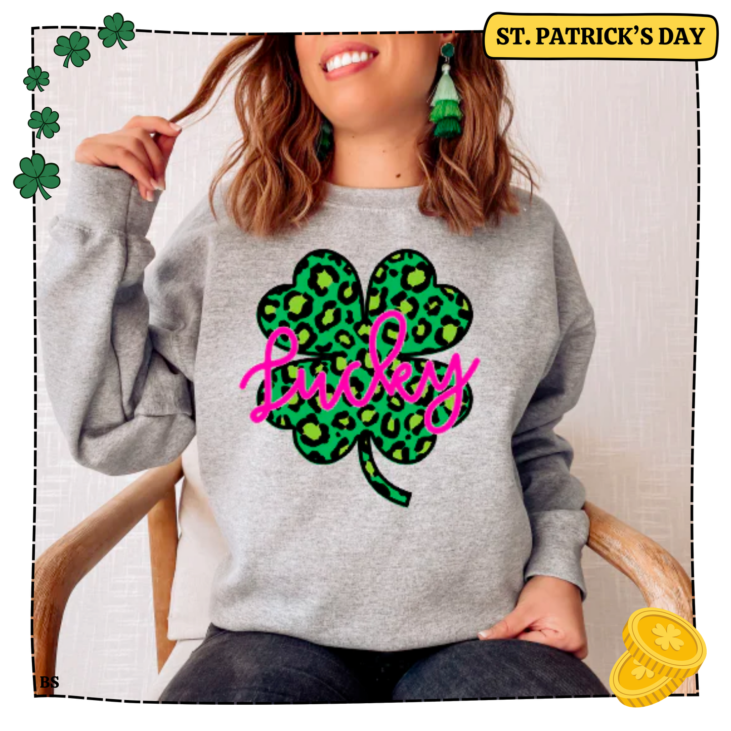 Pink Lucky Green Clover