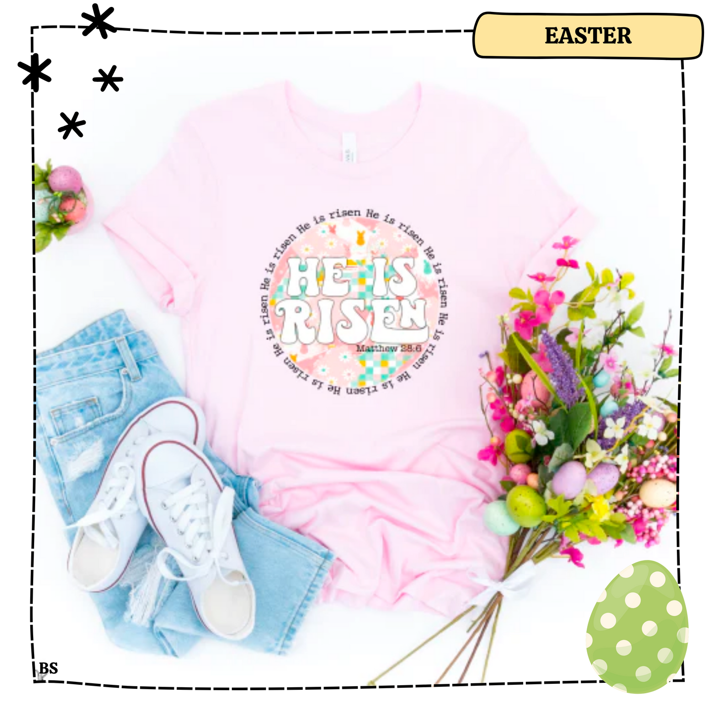 Round Pattern He Is Risen