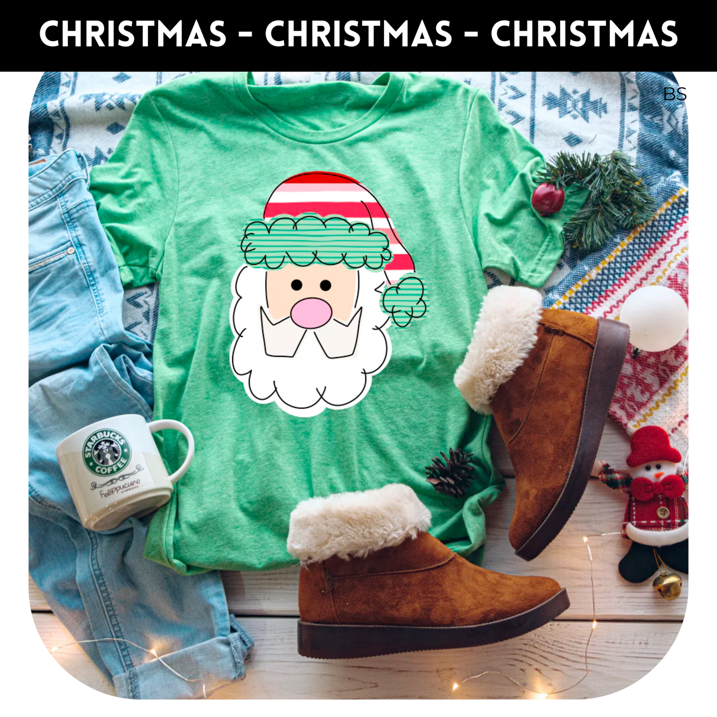 Santa Stripe Hat Red & Green