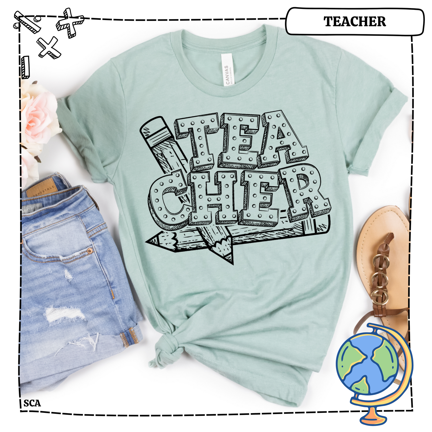 Teacher Pencil Black Marquee