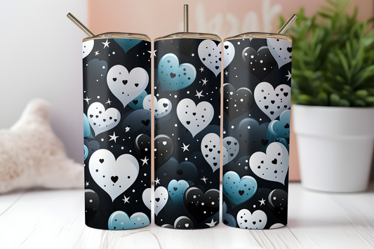 Blue & White Hearts