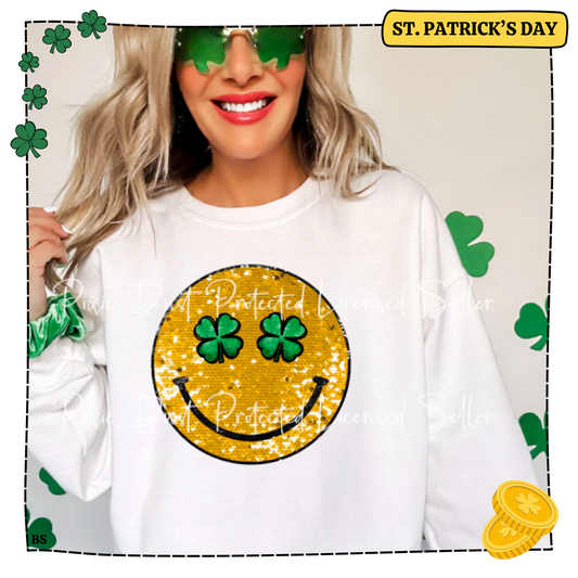 Faux Bling Gold Irish Smile