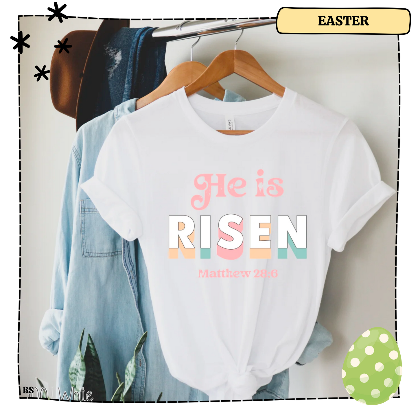 He Is Risen Retro Shadow