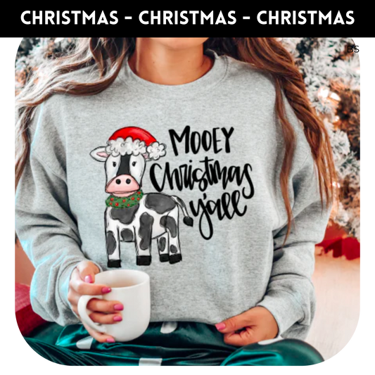 Mooey Christmas Y'all Cow